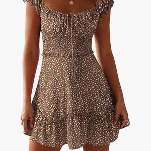 Brown Floral Dress